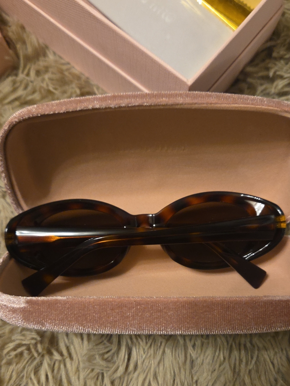 NWT Miu Miu Like Oval Acetate Tortoise Sunglasses MU B09S - Picture 5 of 11